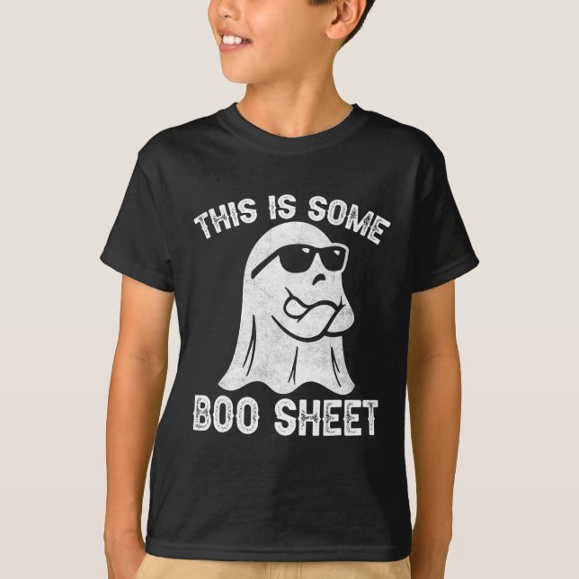 Halloween Retro Boo Ghost This Is Some Boo Sheet  T-Shirt (Front)