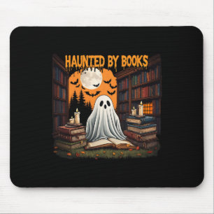 Halloween Retro Bookish Witch Boo Ghost Haunted Bo Mouse Pad