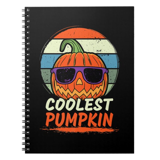 Halloween Retro coolest Pumpkin Premium Notebook (Front)