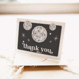 Halloween Retro Disco Spiders & Disco Ball Wedding Thank You Card