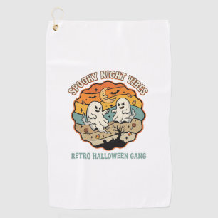 Halloween Retro Ghost Night Golf Towel