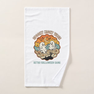 Halloween Retro Ghost Night Hand Towel