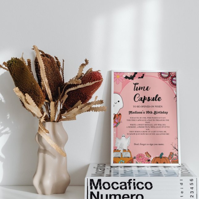 Halloween Retro Groovy 1st Birthday time Capsule Poster (Creator Uploaded)