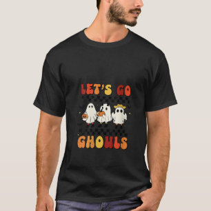 Halloween Retro Groovy Let s Go Ghouls Funny Ghost T-Shirt