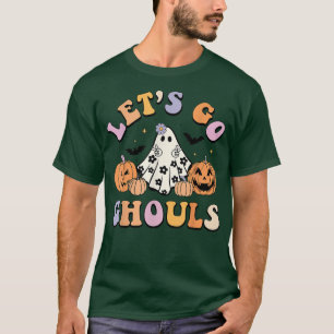 Halloween Retro Groovy Let's Go Ghouls Funny Ghost T-Shirt