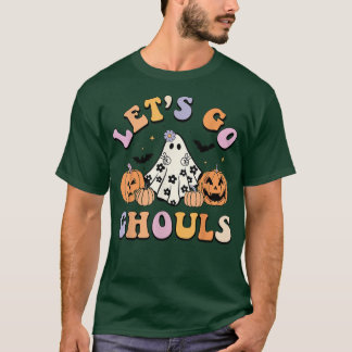 Halloween Retro Groovy Let's Go Ghouls Funny Ghost T-Shirt