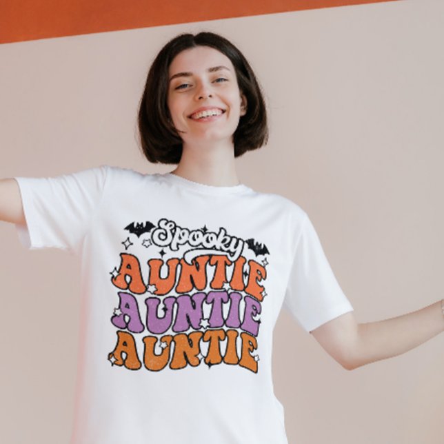 HALLOWEEN RETRO GROOVY SPOOKY AUNTY T-Shirt (Creator Uploaded)