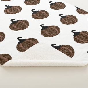 Halloween Retro Heart Pumpkins Sherpa Blanket