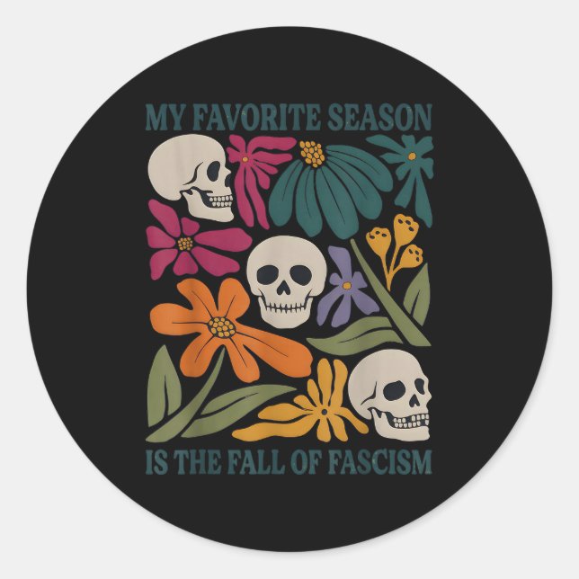 Halloween Retro My Favorite Season Is The Fall Of  Classic Round Sticker (Front)