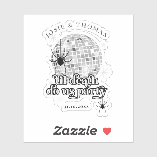 Halloween Retro Spiders & Disco Ball Wedding (Sheet)