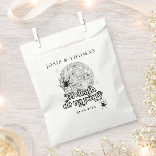 Halloween Retro Spiders & Disco Ball Wedding Favour Bag