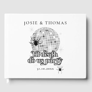 Halloween Retro Spiders & Disco Ball Wedding Guest Book