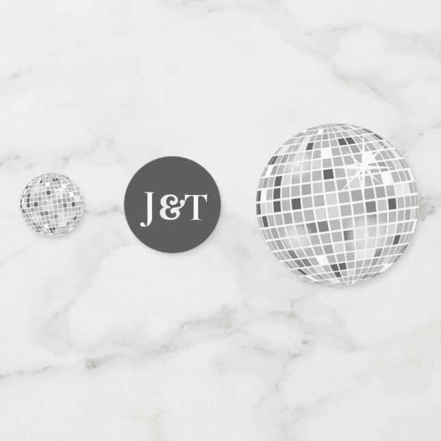 Halloween Retro Spiders & Disco Ball Wedding photo Confetti (Backs)