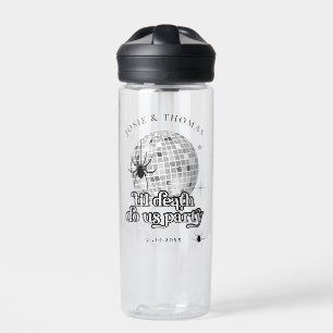 Halloween Retro Spiders & Disco Ball Wedding Water Bottle