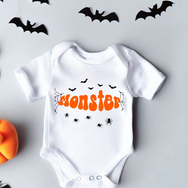 Halloween Retro, Spooky Body, Spooky Season, Scary Baby Bodysuit (BODYSUIT)