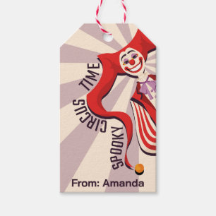 Halloween Retro Spooky Clown Colorful Funny Circus Gift Tags