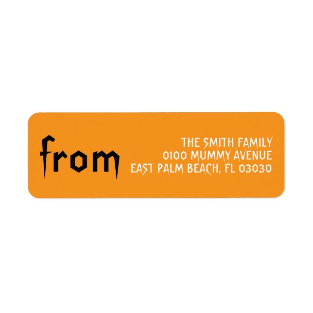 HALLOWEEN RETURN ADDRESS RETURN ADDRESS LABEL (Front)