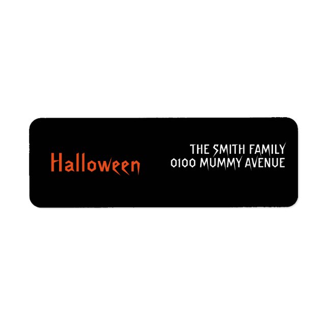 HALLOWEEN RETURN ADDRESS RETURN ADDRESS LABEL (Front)