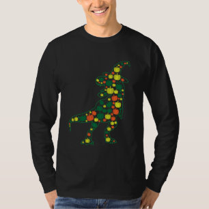 Halloween Rex Dinosaur Witch Hat And Pumpkin Spice T-Shirt