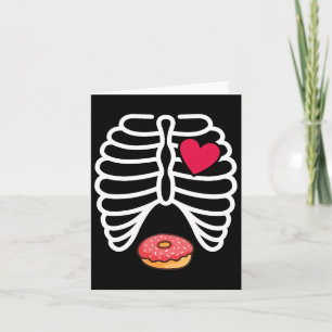 Halloween Rib Cage Doughnut Lover Skeleton Funny W Card