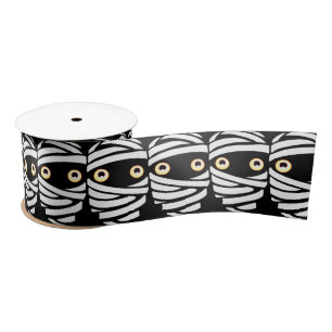 Halloween Ribbon Boo! Halloween Mummy Ribbon Satin Ribbon