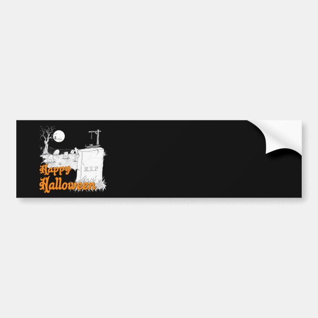 Halloween RIP Bumper Sticker (Front)