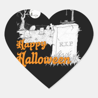 Halloween RIP Heart Sticker