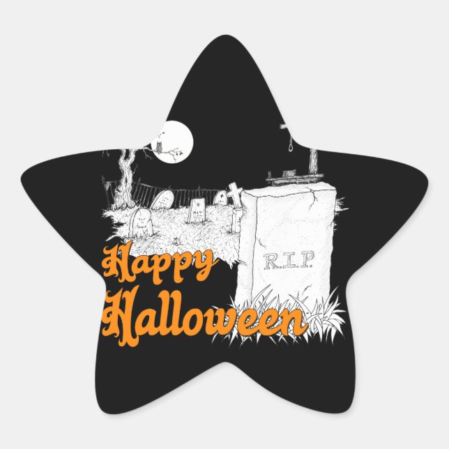 Halloween RIP Star Sticker (Front)