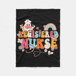 Halloween Rn Registered Nurse Cute Ghost Nurse Ste Fleece Blanket