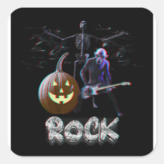 Halloween Rock 3D Square Sticker
