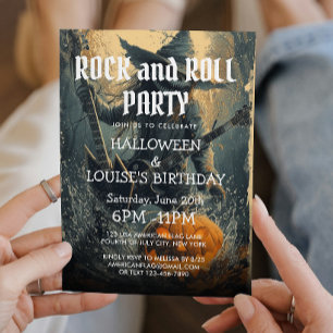 Halloween Rock And Roll Party Invitation