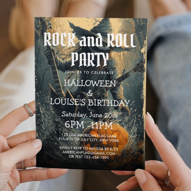 Halloween Rock And Roll Party Invitation (Creator Uploaded)