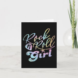 Halloween Rock N Roll Girl Retro Costume Tie Dye Card