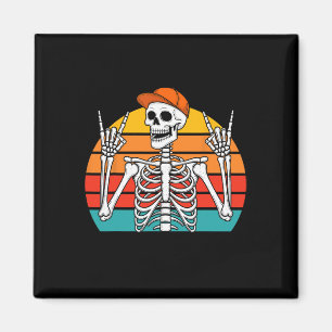 Halloween Rocker Skeleton Cap Cool Punk Rock Men B Magnet