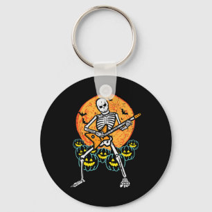 Halloween Rocker Skeleton Guitar Rock Costume Men  Key Ring