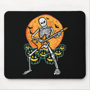 Halloween Rocker Skeleton Guitar Rock Costume Men Mouse Pad