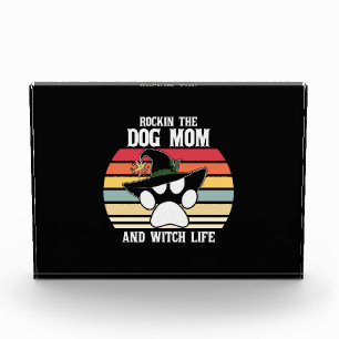 Halloween Rockin the Dog Mom and Witch Life Xmas Photo Block