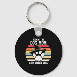Halloween Rockin the Dog Mum and Witch Life Xmas Key Ring
