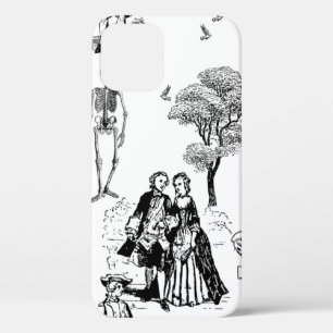 halloween rococo baroque skeleton toile skull iPhone 12 case
