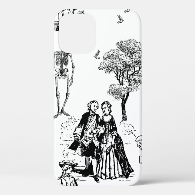 halloween rococo baroque skeleton toile skull Case-Mate iPhone case (Back)