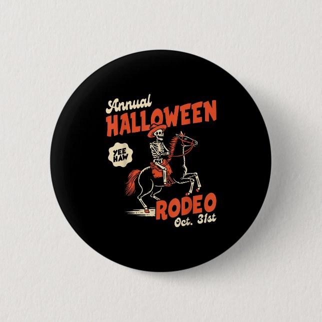 Halloween Rodeo Horse Western Cowboy Fall Autumn S 6 Cm Round Badge (Front)