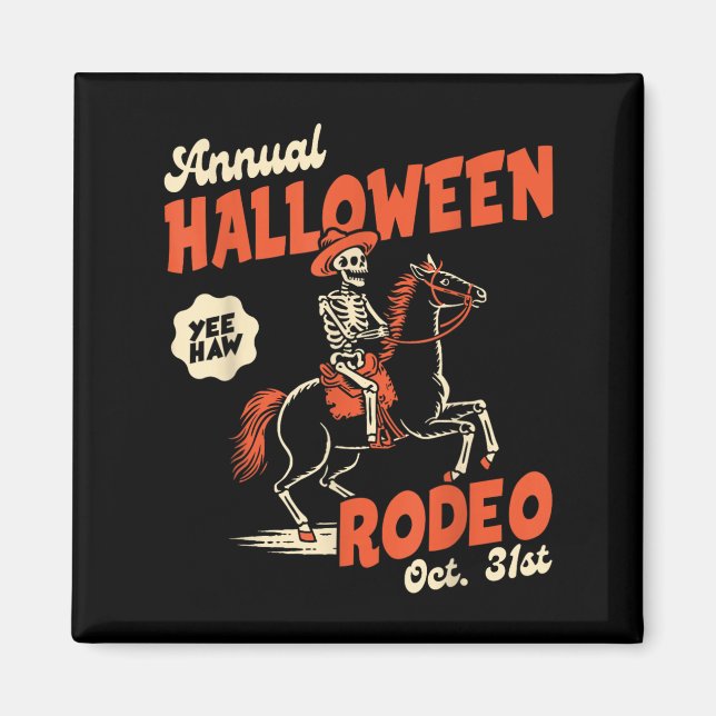 Halloween Rodeo Horse Western Cowboy Fall Autumn S Magnet (Front)