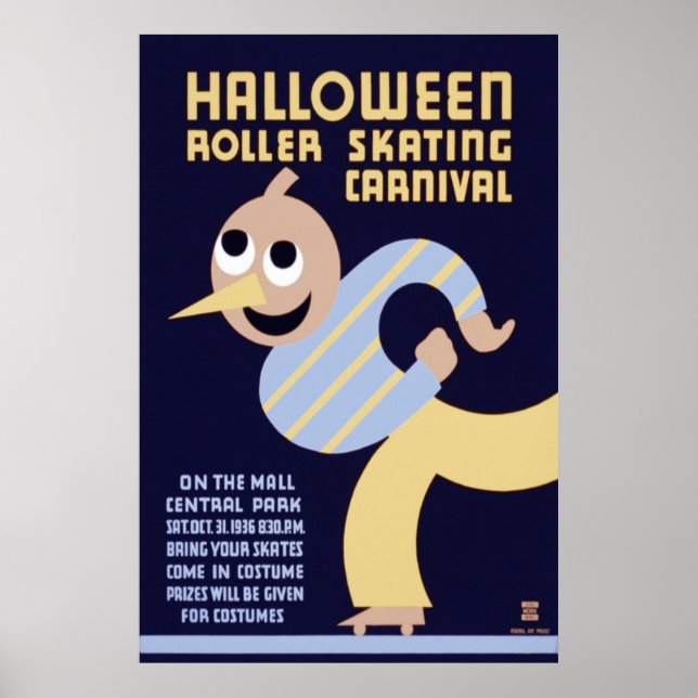 Halloween Roller Skating Carnival Poster (Front)