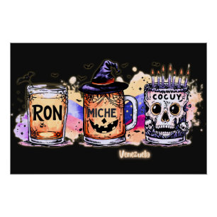Halloween Ron, Miche and Cocuy - Venezuelan Humor Poster
