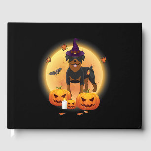 halloween rottweiler gift cute funny halloween guest book