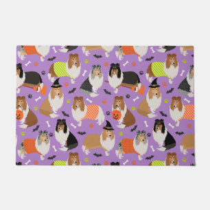 Halloween Rough Collie Doormat