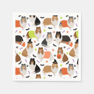 Halloween Rough Collie Napkins