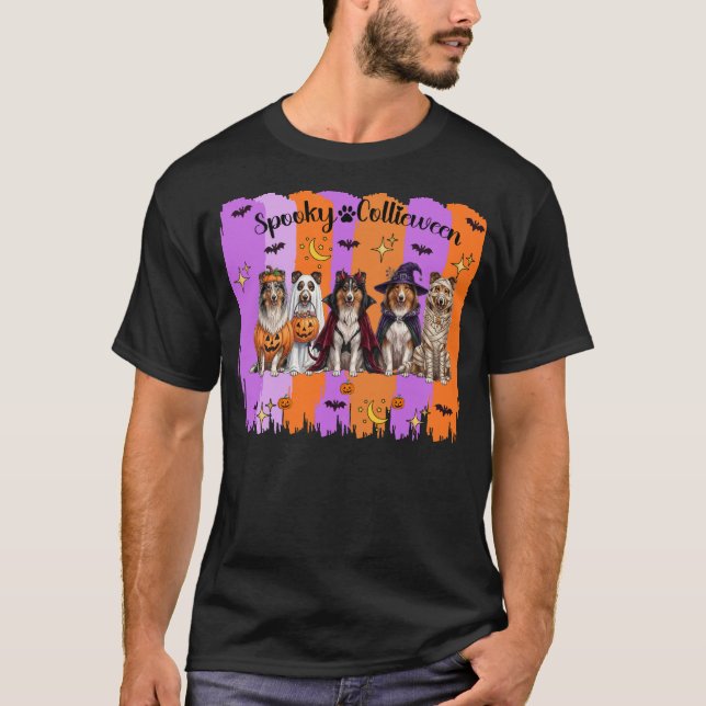 Halloween Rough Collie T-Shirt (Front)