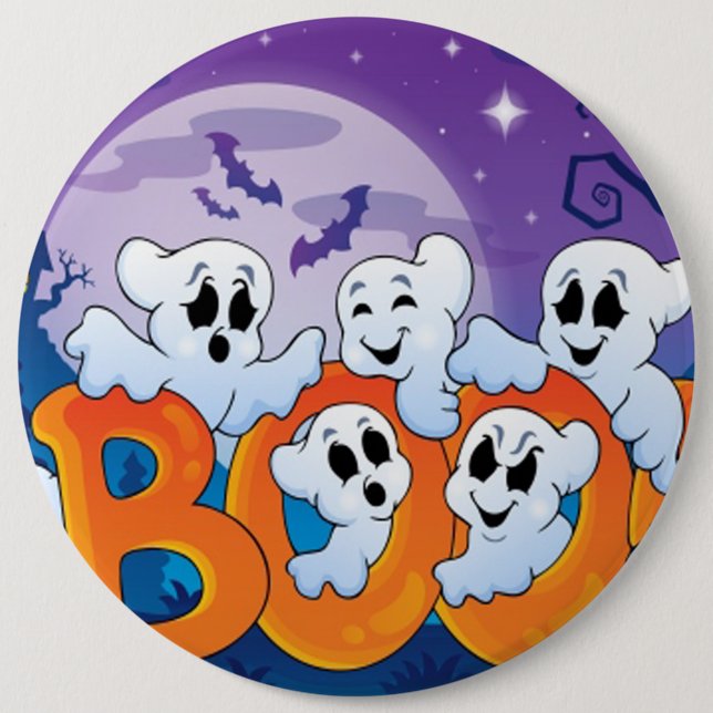Halloween Round Button/Cute Ghost 6 Cm Round Badge (Front)