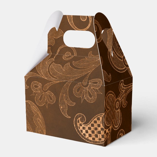 Halloween Royal Floral Damask Pattern Favour Box (Front Side)